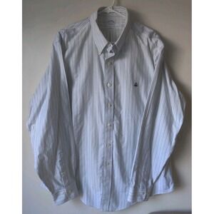 Brooks Brothers Striped Supima Cotton Button-Down Shirt White/Blue Hues Size XL